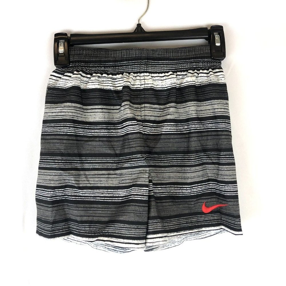 Nike Boy’s 4 Inch Stripe Black Swim Shorts Size M
